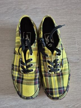 Vans Authentic Platform 'Patent Plaid - Lemon Chrome